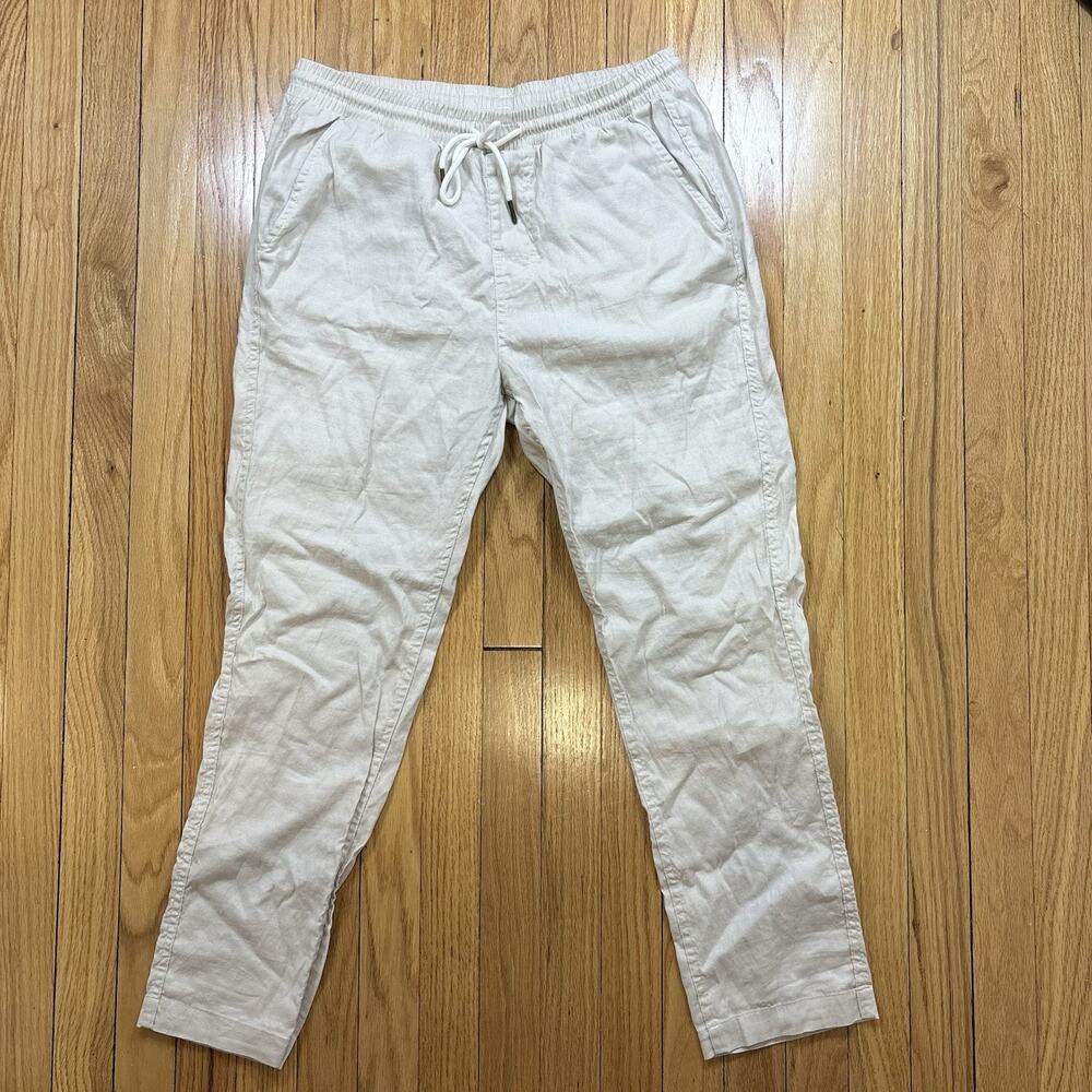 Men's Dandy Del Mar Linen Pants Size Medium White Ivory Loungewear Beach